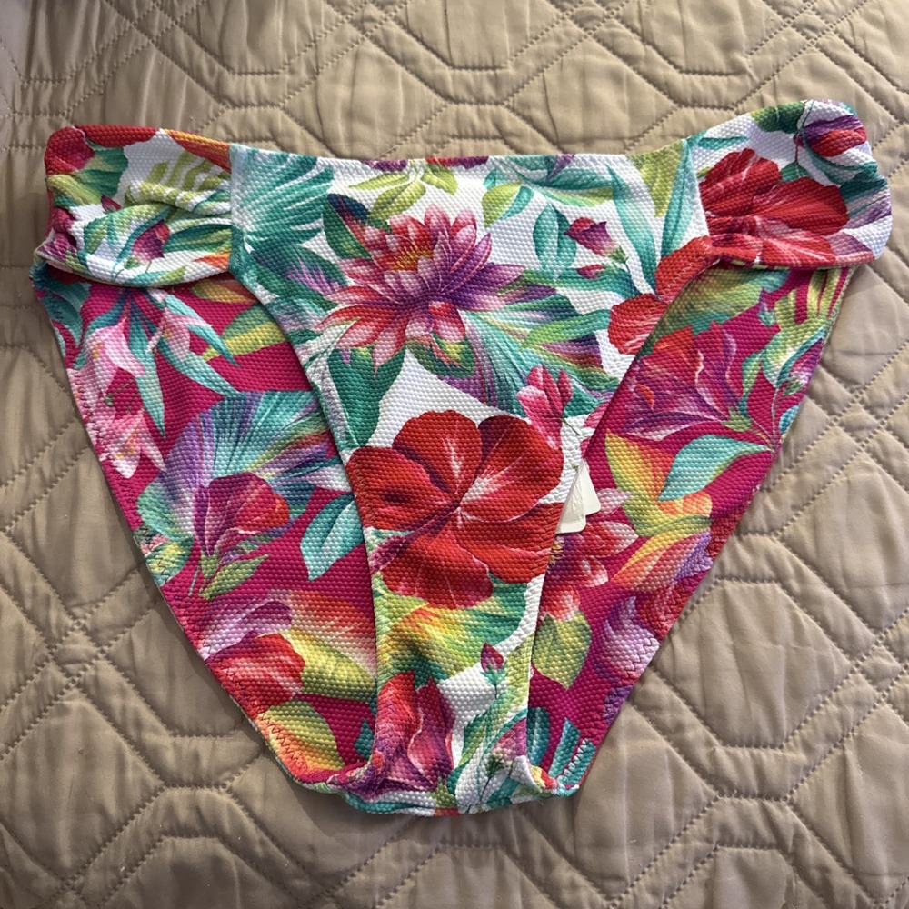 Tommy Bahama Island Cays Fiesta Reversible Floral Hipster Swim Bottom NWT XL